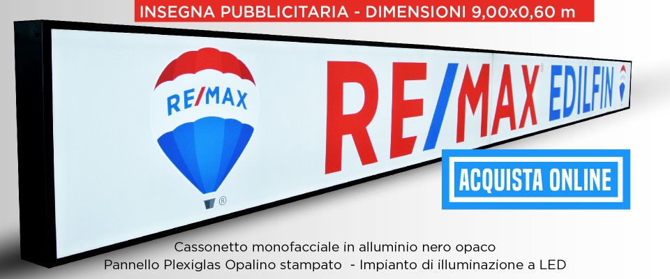 Insegna luminosa a Led cassonetto traforato e retroilluminato su misura  fino a max 150X75 cm