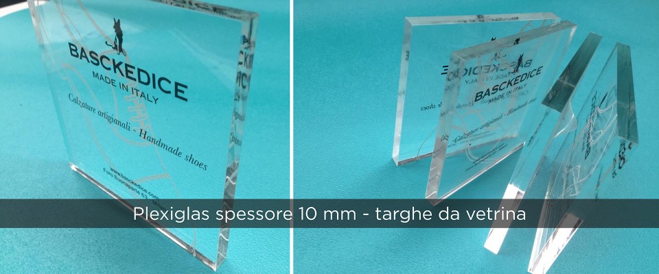 Targhe in Plexiglas da vetrina