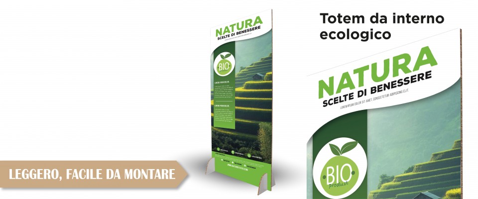 Online Totem pubblicitario in cartone ecologico