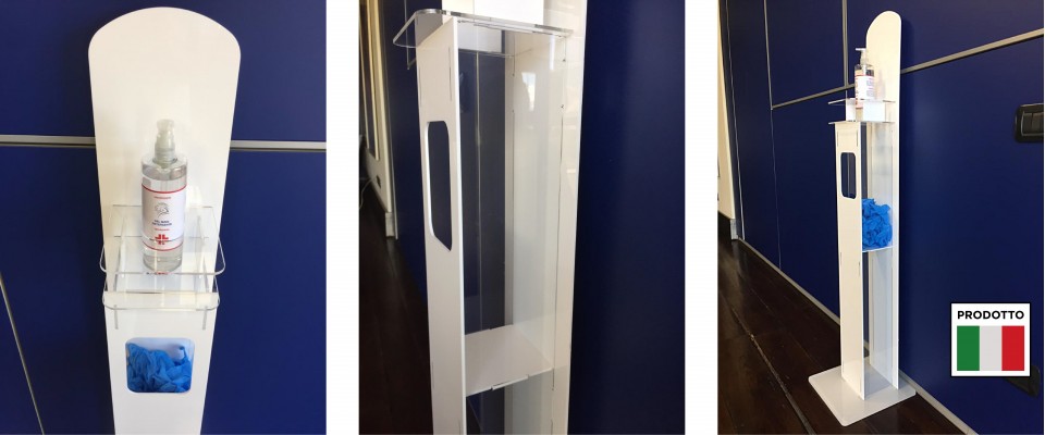 Ravi Idea Espositore da Terra in plexiglass con Incisione per Dispenser Gel 