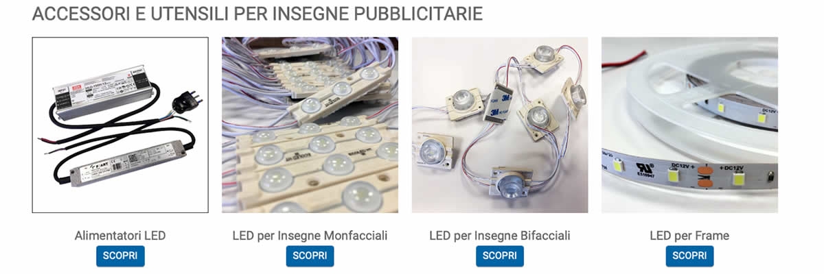 accessori insegne pubblicitarie