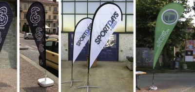 Perché le bandiere pubblicitarie sono lo strumento ideale per eventi e negozi all’aperto